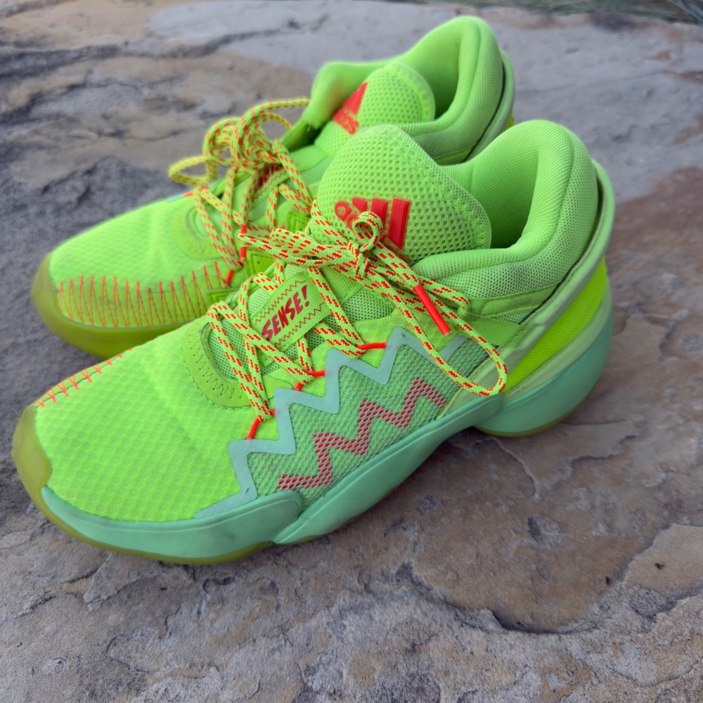 Adidas D.O.N. Issue 2 Marvel Spidey Sense Basketball Shoes Size 4.5 Green FU7385